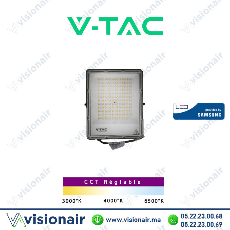 [VT44101-SKU98129] Projecteur LED V-TAC 100W CCT IP65 SKU98129 (LED Samsung)