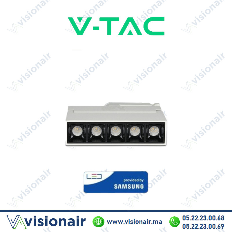 [VT-416-SKU20004] Projecteur laser sur rail V-TAC 12W 4000°K en aluminium Blanc