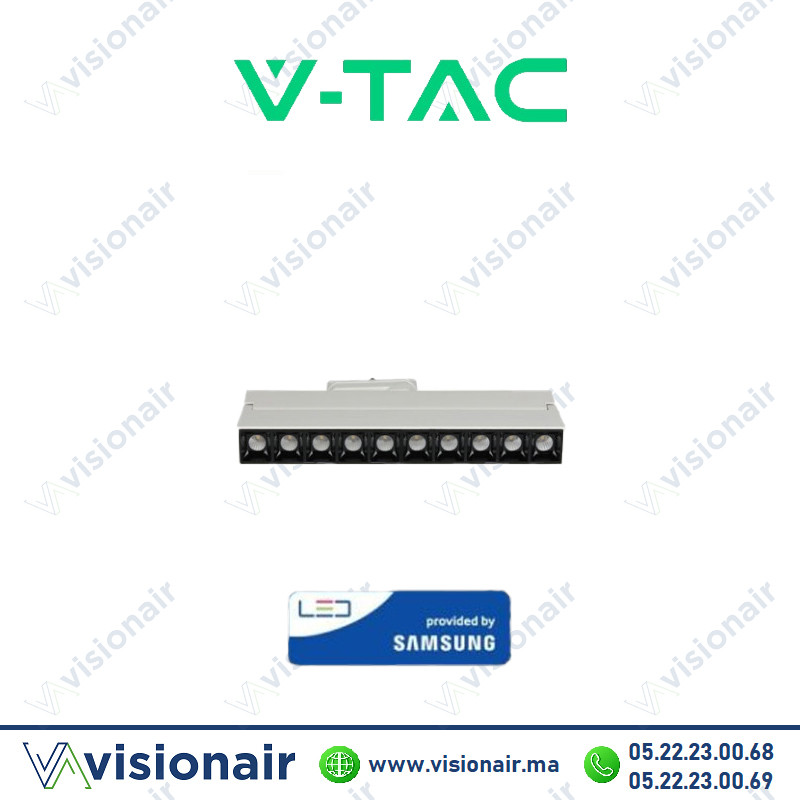 [VT-431-SKU20009] Projecteur laser sur rail V-TAC 25W 2700°K en aluminium Blanc