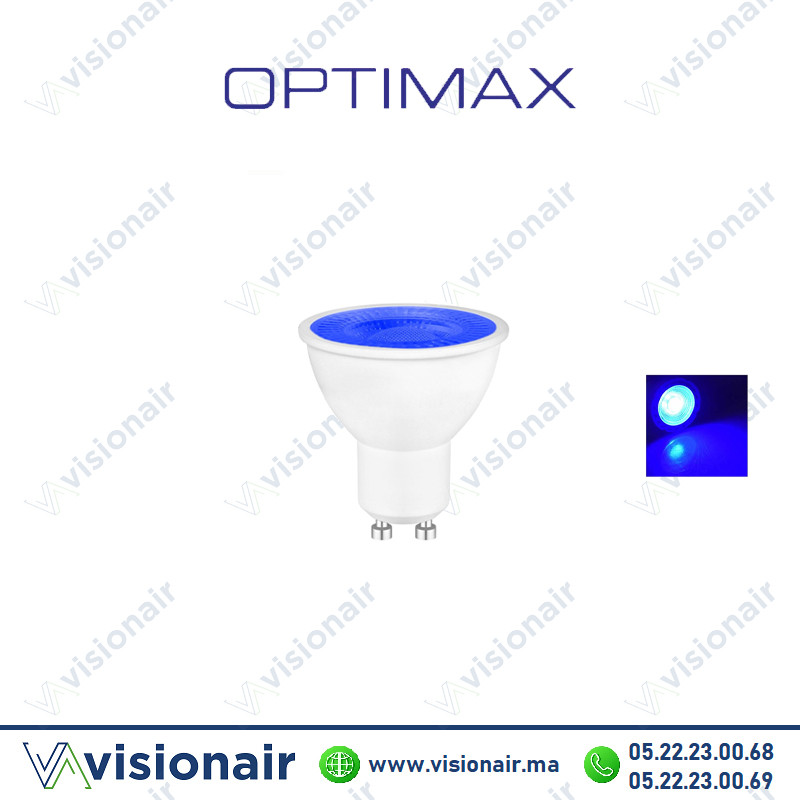 [OPTLLSC8G10B] Lampe LED GU10 Optimax 8W bleu