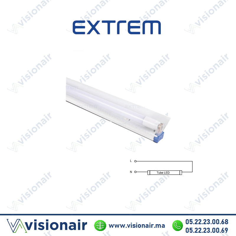 [EXTRL80B] Réglette LED T8 Extrem 120cm 80W 6500°K IP20
