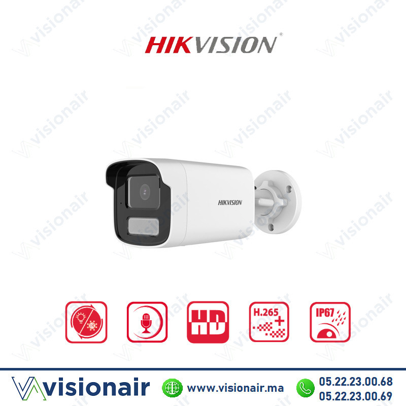 [DS-2CD1T43G2-LIU] Caméra IP HIKVISION bullet 4MP Smart Hybrid light Audio DS-2CD1T43G2-LIU