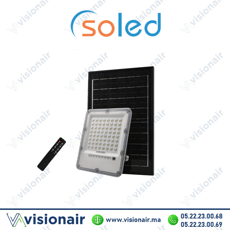 [SOLPLSA500B] Projecteur LED solaire Soled 500W 6500°K