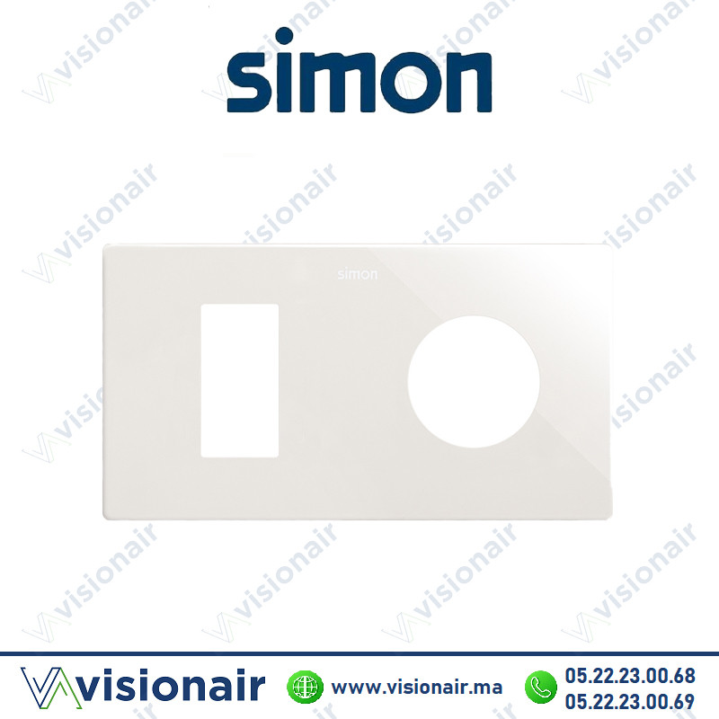 [27191620-090] Cadre Simon 270 Minima 2 modules 1M étroit + prise 2P+T CLEAN Blanc 27191620-090