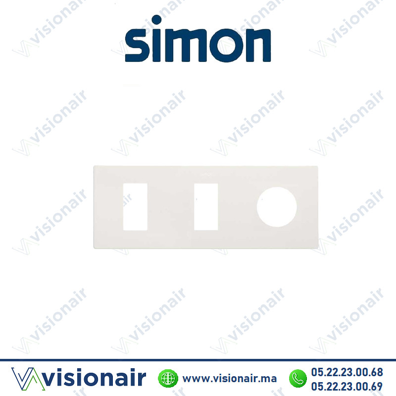 [27191630-090] Cadre Simon 270 Minima 3 modules 2M étroit + prise 2P+T CLEAN blanc 27191630-090