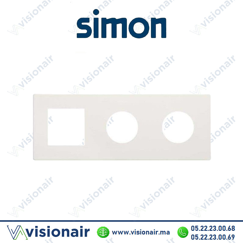 [27193630-090] Cadre Simon 270 Minima 3 modules 1M large + 2 prises 2P+T CLEAN blanc 27193630-090