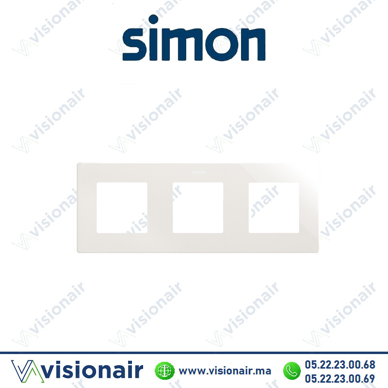 [27000630-090] Cadre Simon 270 3 modules Icon blanc 27000630-090