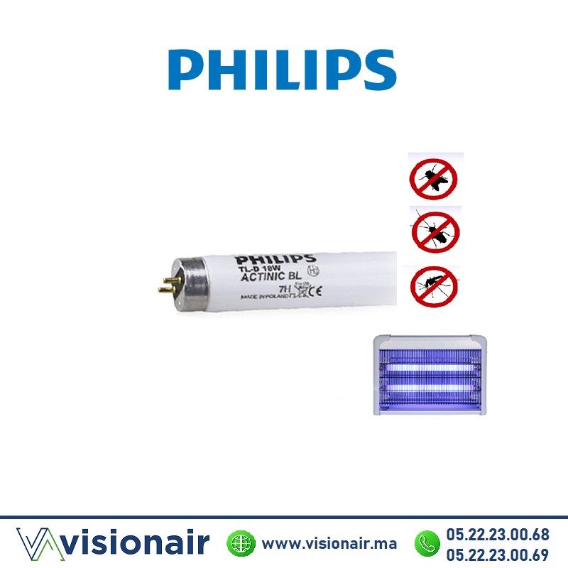 [PHILIPSACTINIC18W] Tube UV T8 tue-insectes Philips Actinic BL 18W 60cm