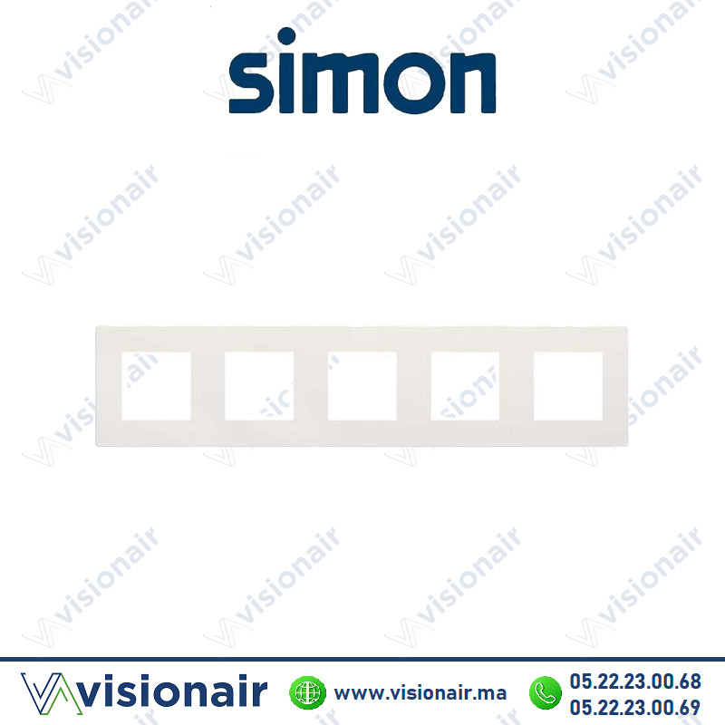[27000650-090] Cadre Simon 270 5 modules Icon blanc 27000650-090