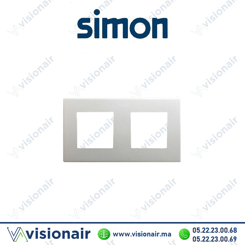 [27000620-093] Cadre Simon 270 2 modules Icon Aluminium 27000620-093