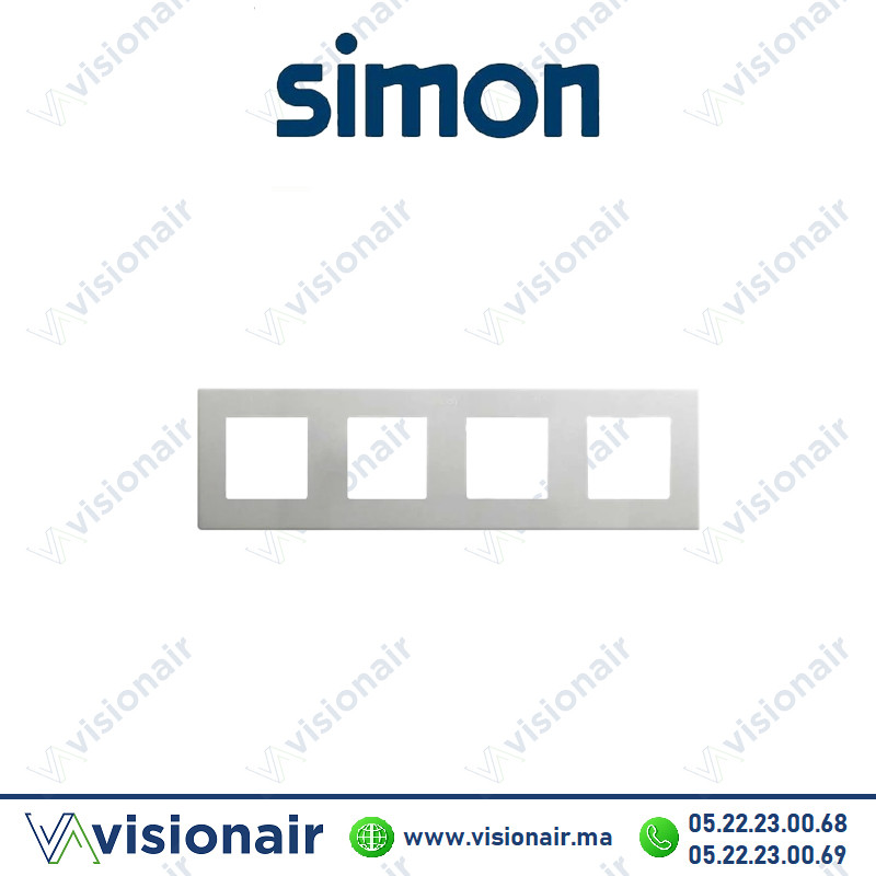 [27000640-093] Cadre Simon 270 4 modules Icon Aluminium 27000640-093