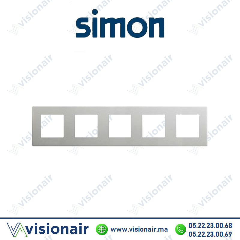[27000650-093] Cadre Simon 270 5 modules Icon Aluminium 27000650-093