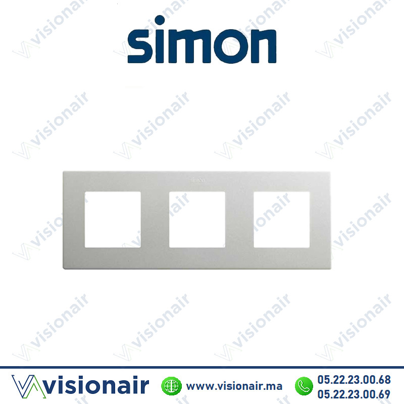 [27000630-093] Cadre Simon 270 3 modules Icon Aluminium 27000630-093