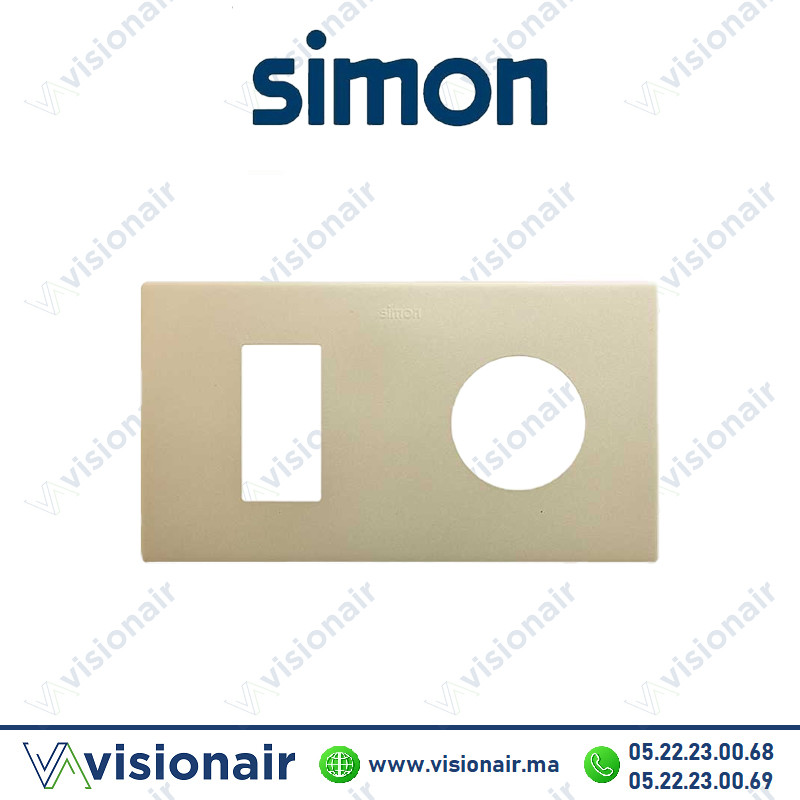 [27191620-094] Cadre Simon 270 Minima 2 modules 1M étroit + prise 2P+T CLEAN champagne 27191620-094