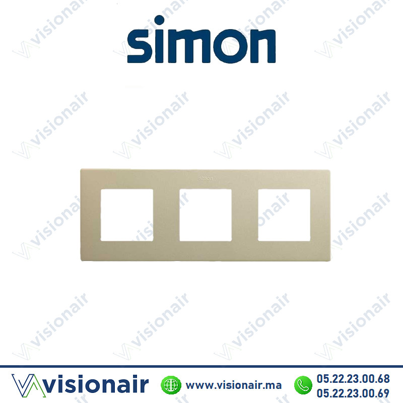 [27000630-094] Cadre Simon 270 3 modules Icon champagne 27000630-094