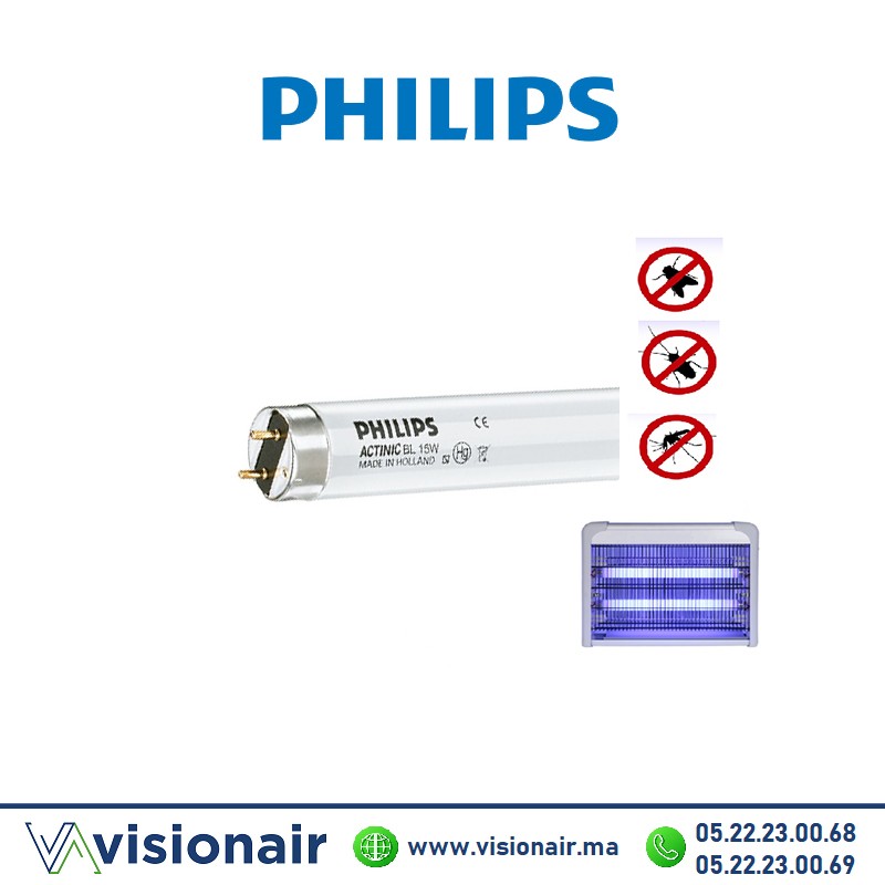 [PHILIPSACTINIC15W] Tube UV T8 tue-insectes Philips Actinic BL 15W 45cm
