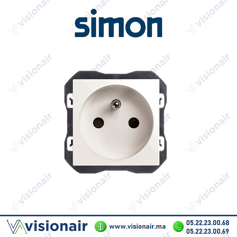 [20000458-090] Prise Simon 270 2P+T 16A 250V avec système de bornage Blanc 20000458-090