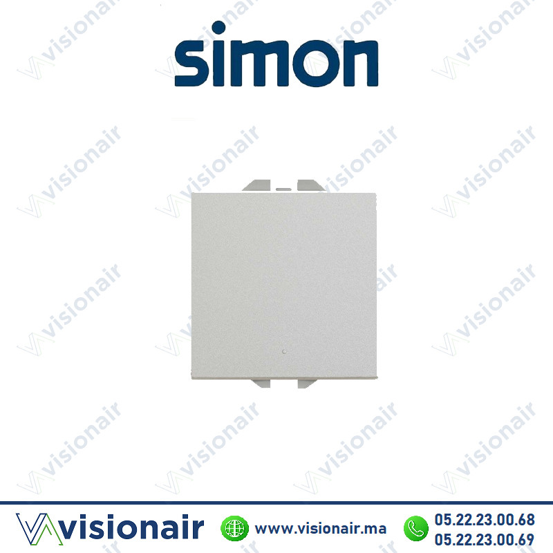 [20000150-093] Bouton poussoir Simon 270 neutre large aluminium 20000150-093