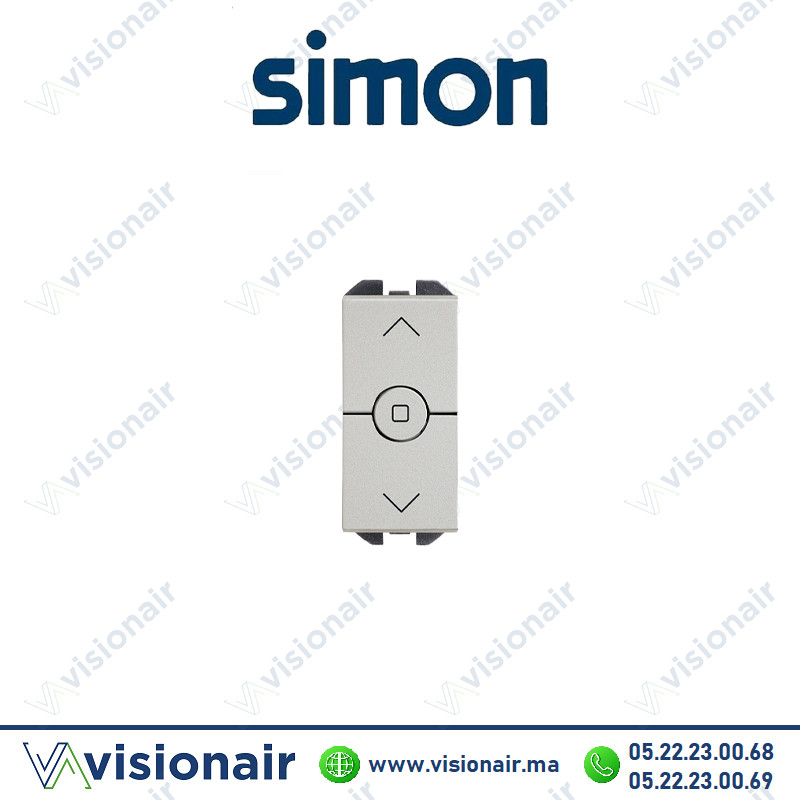 [20001333-093] Interrupteur Simon 270 volet roulant étroit aluminium 20001333-093