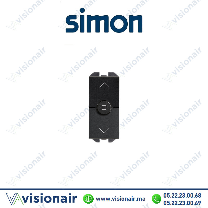 [20001333-098] Interrupteur Simon 270 volet roulant étroit Noir mat 20001333-098