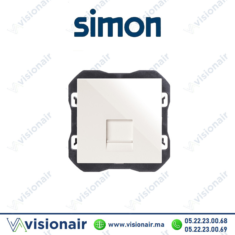[20000187-090] Cache Simon 270 RJ45 avec connecteur large blanc 20000187-090