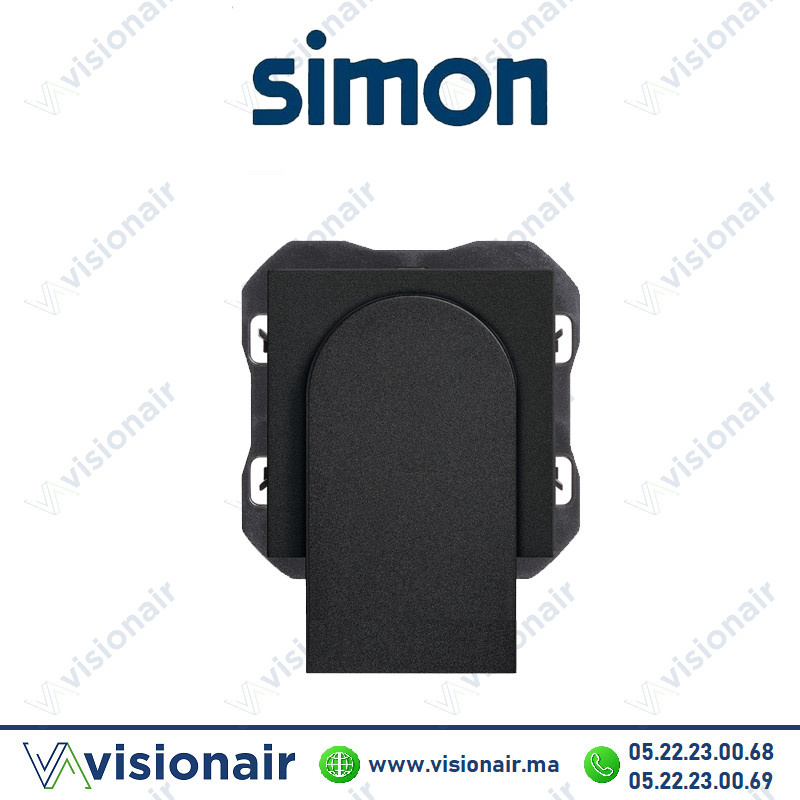 [20000546-098] Prise Simon 270 fibre optique double noir mat 20000546-098