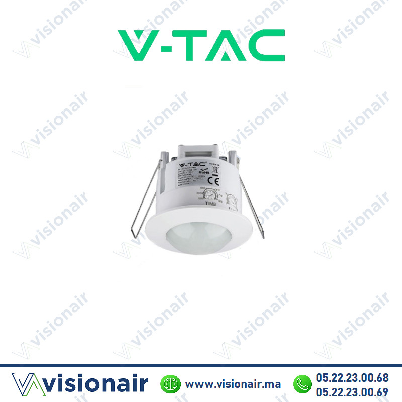 [VT8091-SKU5090] Détecteur de mouvement V-TAC encastré 6M 360° IP20 SKU5090