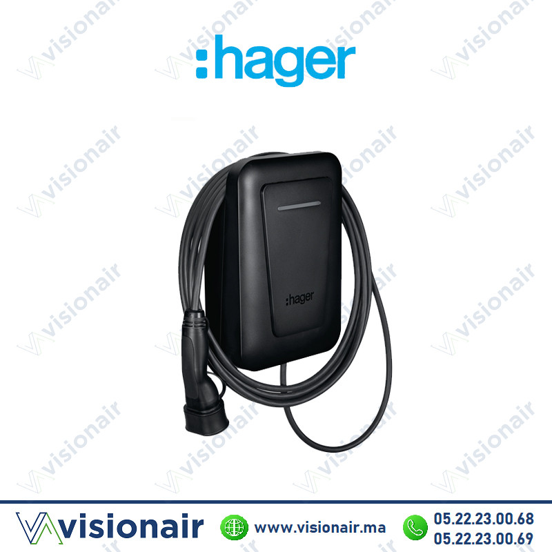 [XVL122C] Borne de recharge Hager witty plus 22kW Triphasé Câble 6.5m XVL122C