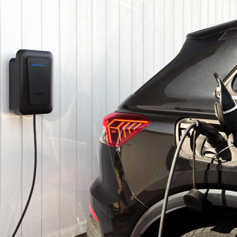 Borne de recharge Hager witty plus 22kW Triphasé Câble 6.5m XVL122C Casablanca Maroc