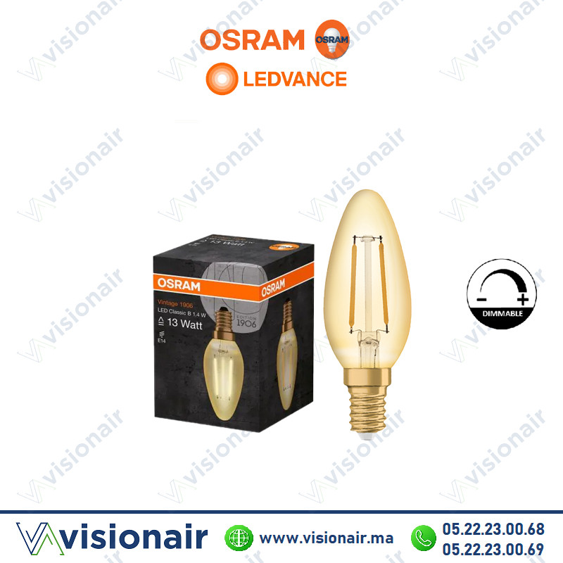 [LEDV4099854579530] Lampe LED Ledvance Filam Dorée 1.4W E14 2500°K