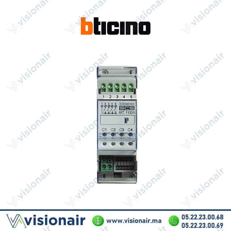 [BTF430-4] Actionneur modulaire BTICINO MyHome 4 relais indépendants gestion de température BTF430-4