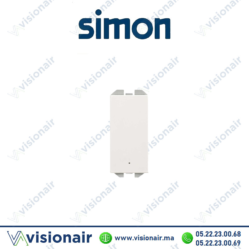 [20001160-090] Bouton poussoir Simon 270 neutre lumineux étroit blanc 20001160-090