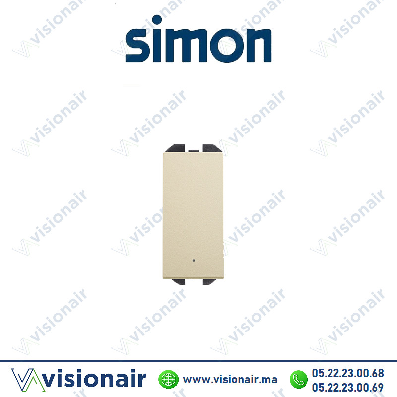 [20001160-094] Bouton-poussoir Simon 270 neutre à témoin lumineux champagne 20001160-094