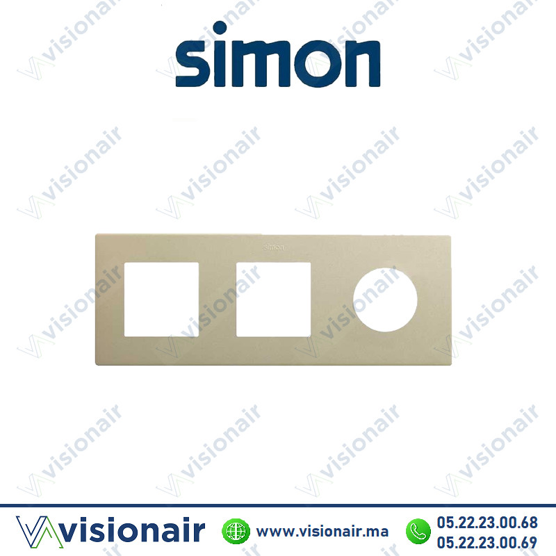 [27190630-094] Cadre Simon 270 Minima 3 modules 2M large + prise 2P+T CLEAN champagne 27190630-094