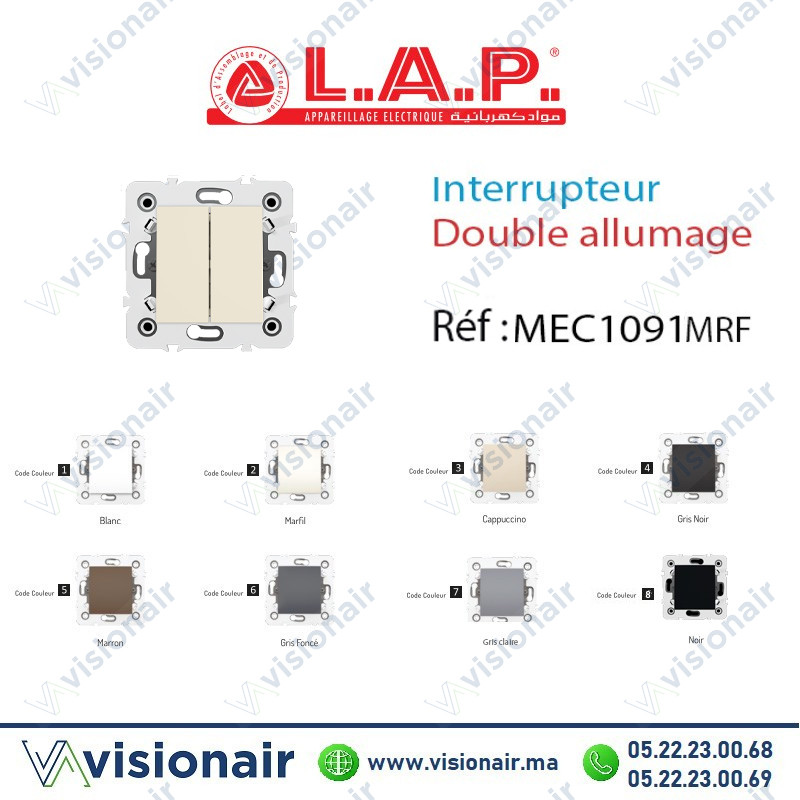 [LAP10911MRF2] Interrupteur double allumage Marifl LAP Millenium 10911MRF2