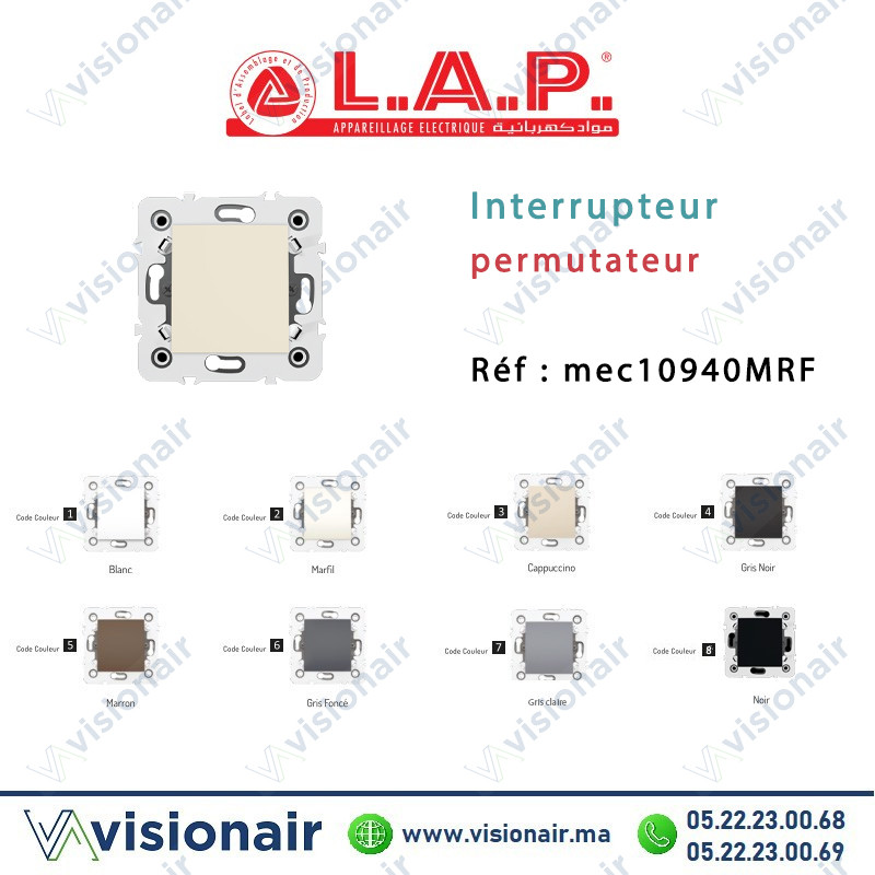 [LAP10940MRF2] Interrupteur permutateur Marfil LAP Millenium 10940MRF2