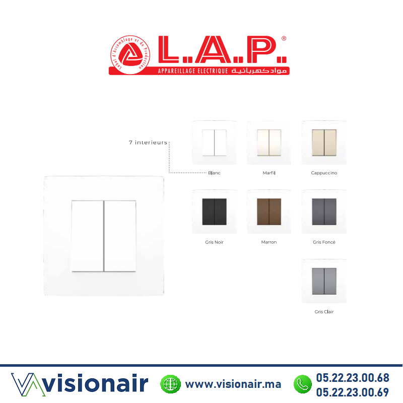 [LAPCADM0110] Cadre blanc LAP MILLENIUM 1 poste
