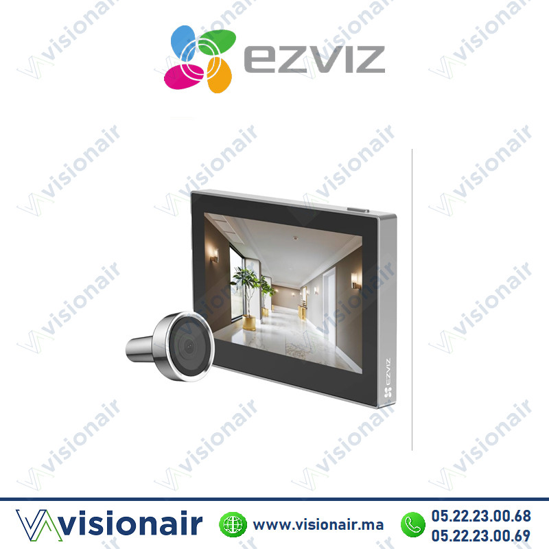 [HP2-R100GR] Sonnette connectée EZVIZ à judas sans fil 2MP Gris HP2-R100GR