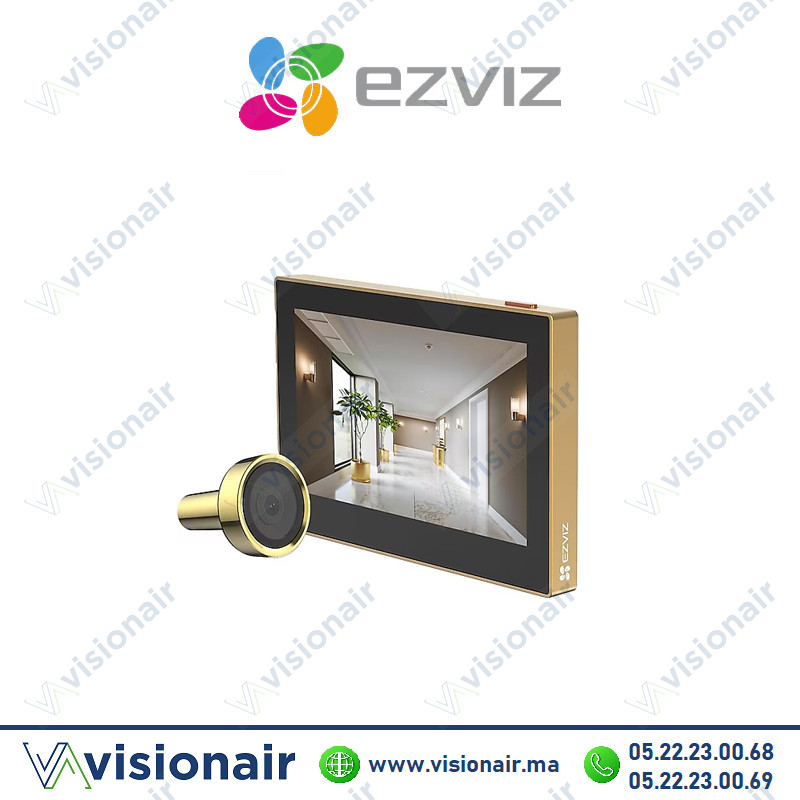 [HP2-R100GD] Sonnette connectée EZVIZ à judas sans fil 2MP Gold HP2-R100GD