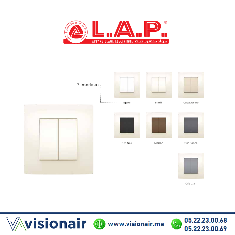 [LAPCADM0111] Cadre marfil LAP MILLENIUM 1 poste