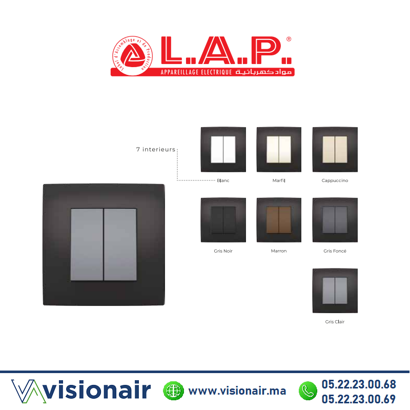 [LAPCADM0114] Cadre gris noir LAP MILLENIUM 1 poste