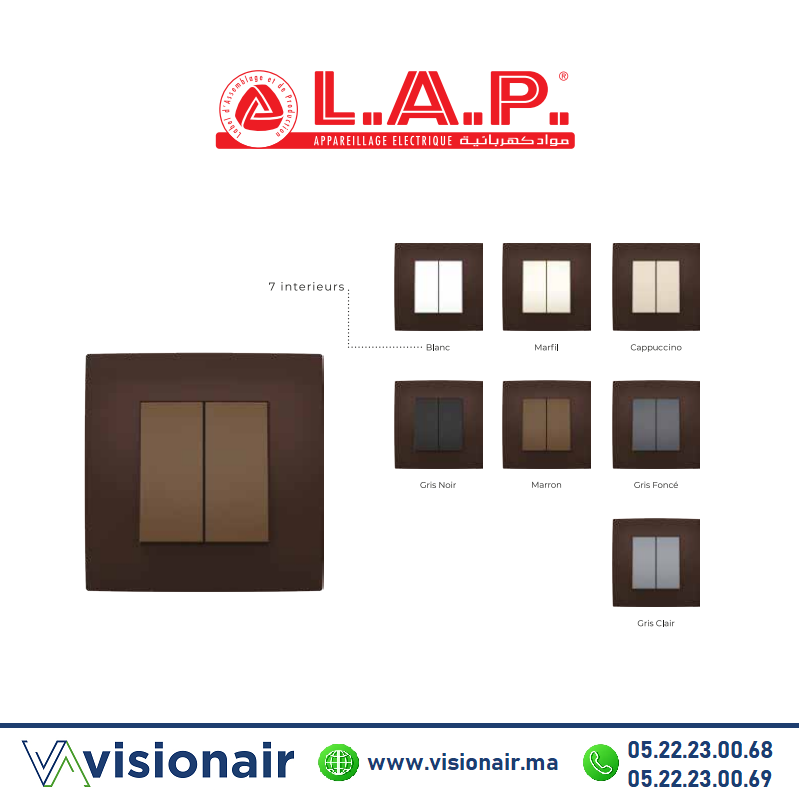 [LAPCADM0113] Cadre marron foncé LAP MILLENIUM 1 poste