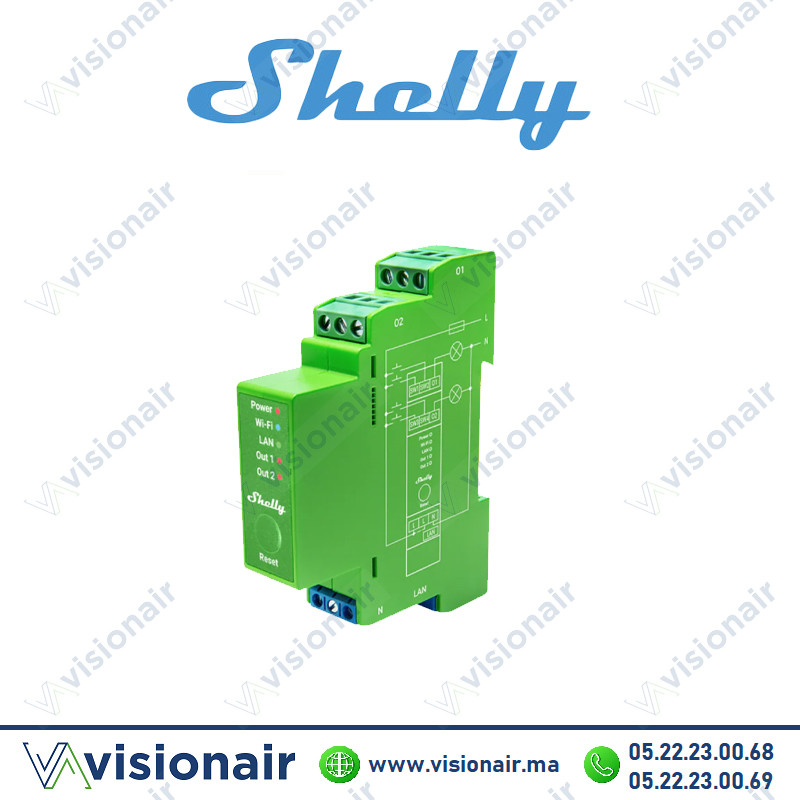 [SHELLY-DIMMER2PM] Relais domotique SHELLY Wi-Fi dimmable 2 canaux avec mesure de consommation SHELLY-DIMMER2PM