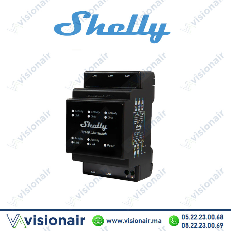 [SHELLY-LANSWITCH] Relais domotique SHELLY 5 ports Mégabit
