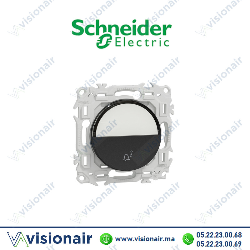 [S940246] Bouton poussoir Schneider Odace Noir S940246