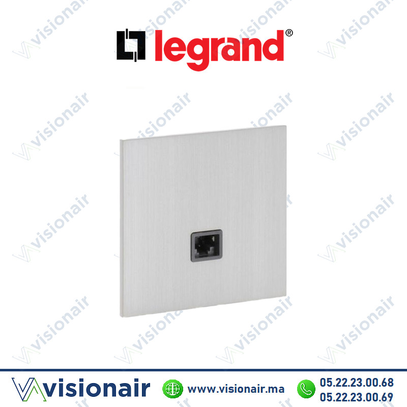[LEG67425] Legrand art d'Arnould prise RJ45 Catégorie 6 FTP acier brossé 67425