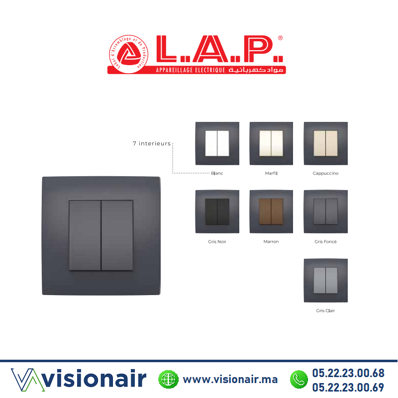[LAPCADM0116] Cadre gris foncé LAP MILLENIUM 1 poste