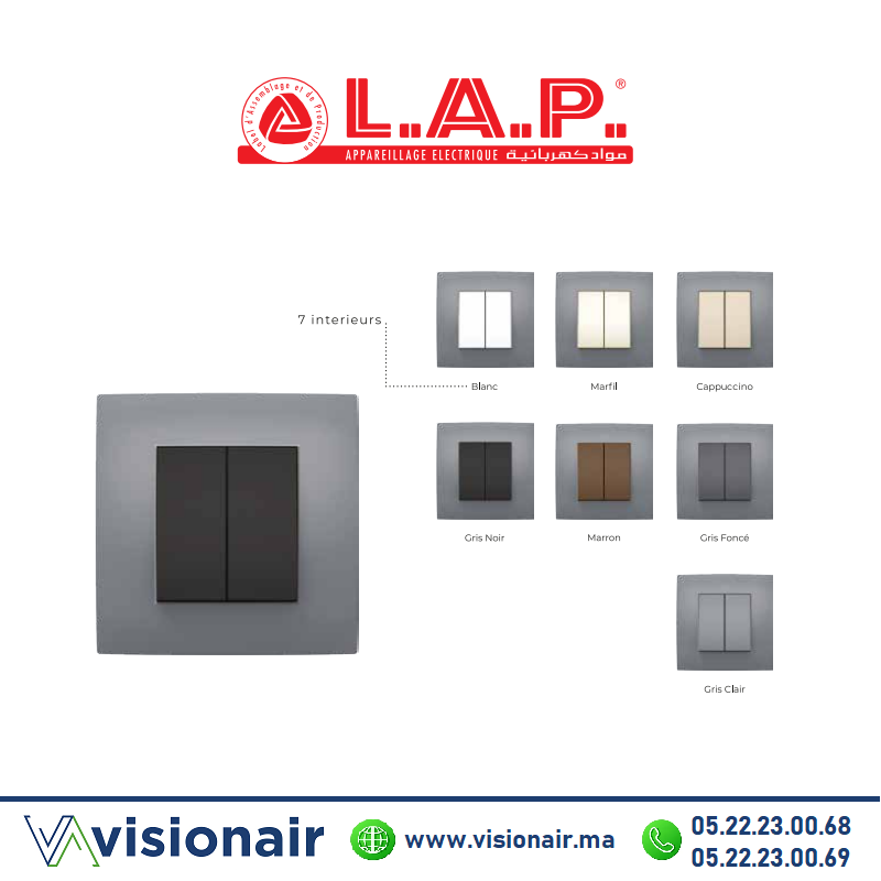 [LAPCADM0115] Cadre gris clair LAP MILLENIUM 1 poste