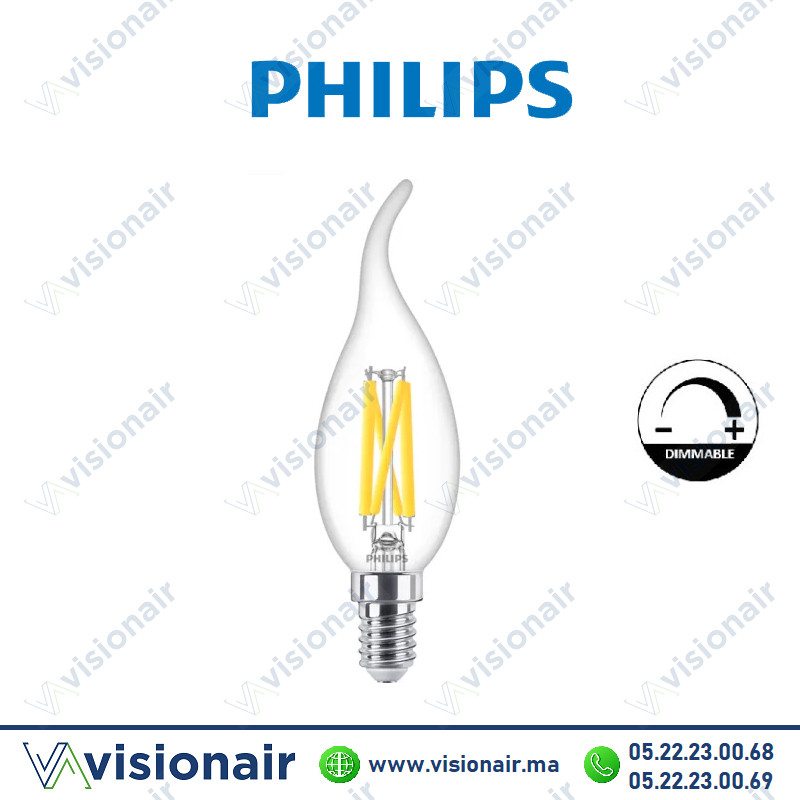[PHIL929003013082] Lampe LED E14 dim Philips Master 3,4W 2700°K coup vent