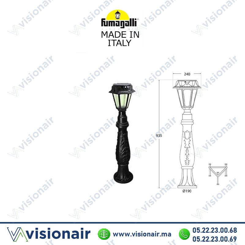 [FUMA-IAFROSN] Borne de jardin Fumagalli Rosetta 935 Noir R22.162.S3L